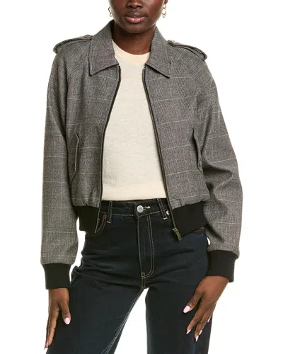 Frame Modern Wool-blend Bomber Jacket In Gray