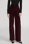 Frame Modernist High Waist Pocket Pants In Burgundy