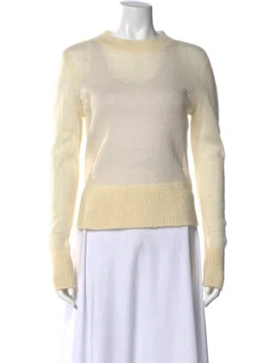 Pre-owned Frame Mohair Crew Neck Sweater In White
