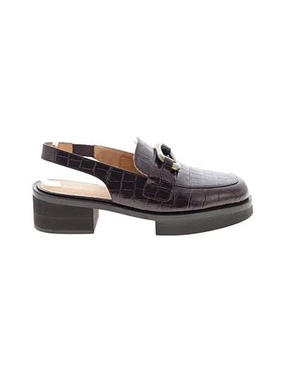 Pre-owned Frame Mule/clog In Burgundy