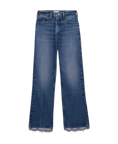 Frame Multi-pocket High-waisted Denim Trousers In Blue