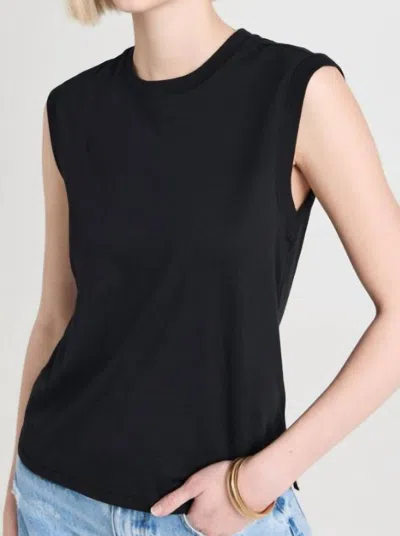 Frame Muscle Crew Tank In Black