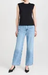 Frame Le High Rise Cotton-jersey Tank In Black