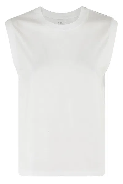 Frame Muscle Crew Tank In Wht White