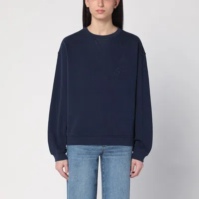 FRAME FRAME  NAVY BLUE COTTON BLEND SWEATSHIRT