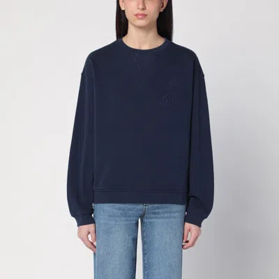 FRAME NAVY BLUE COTTON BLEND SWEATSHIRT