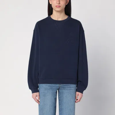 Frame Navy Blue Cotton Blend Sweatshirt