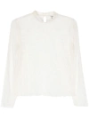 FRAME NEUTRAL SHEER LACE BLOUSE