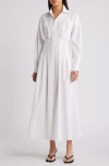 Frame Nipped Long Sleeve Twill Maxi Dress