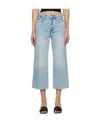 Shop Frame Non-elastic Wide-leg Jeans In Blue