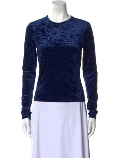 Pre-owned Frame Nylon Crew Neck Sweatshirt In Blue