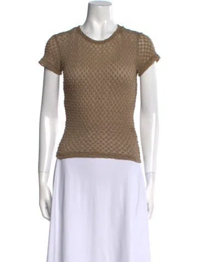 Pre-owned Frame Nylon Crew Neck T-shirt In Brown