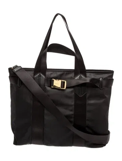 Pre-owned Frame Nylon Messenger Bag In Black