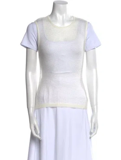 Pre-owned Frame Nylon Scoop Neck Sweater In Neutral