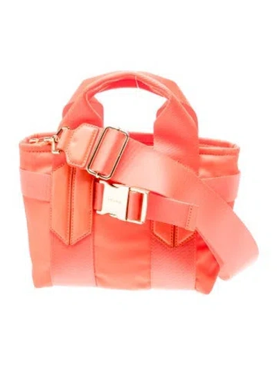Pre-owned Frame Nylon Top Handle Bag In Orange