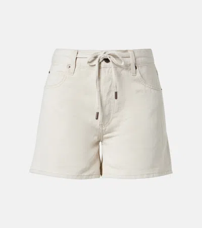 Frame The Off Duty Drawstring Bow Long Hang Short In White