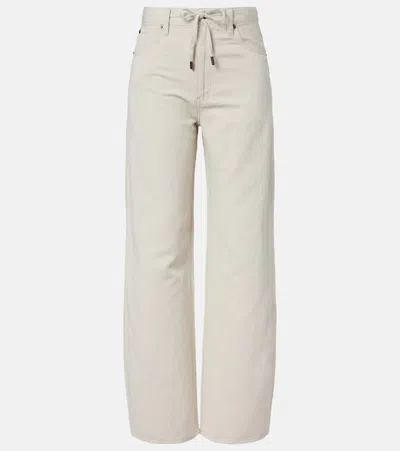Frame Off Duty Drawstring Wide-leg Jeans In Neutral