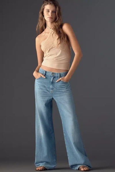 Frame Off-duty Stroll High-rise Wide-leg Jeans In Blue