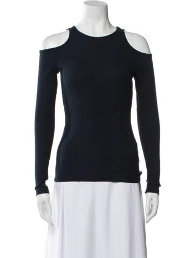 Pre-owned Frame Off-the-shoulder Long Sleeve Top In Blue