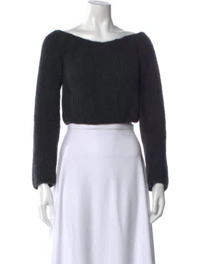 Pre-owned Frame Off-the-shoulder Sweater In Black