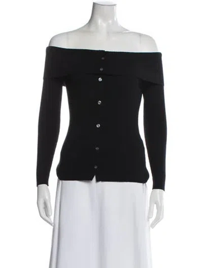 Pre-owned Frame Off-the-shoulder Sweater In Black