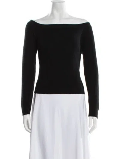 Pre-owned Frame Off-the-shoulder Sweater In Black