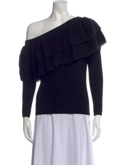 Pre-owned Frame Off-the-shoulder Sweater In Black/metallic
