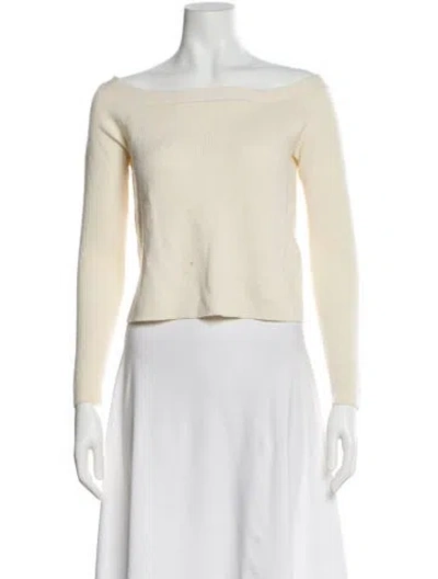 Pre-owned Frame Off-the-shoulder Sweater In Neutral