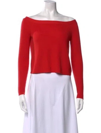 Pre-owned Frame Off-the-shoulder Sweater In Red