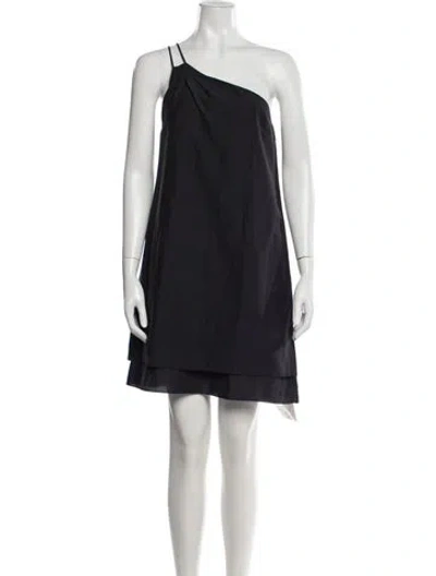 Pre-owned Frame One-shoulder Mini Dress In Blue