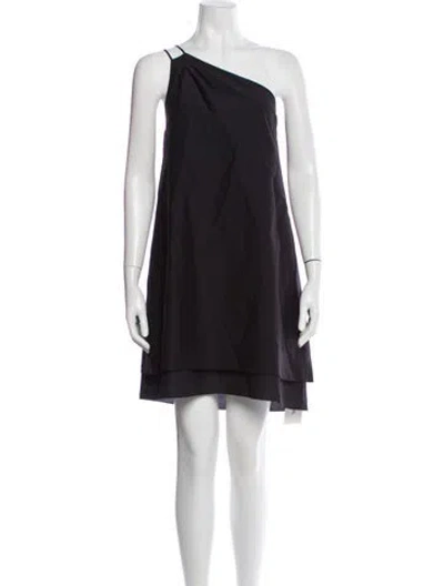 Pre-owned Frame One-shoulder Mini Dress W/ Tags In Blue