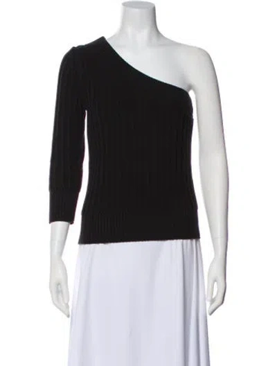 Pre-owned Frame One-shoulder Sweater In Black