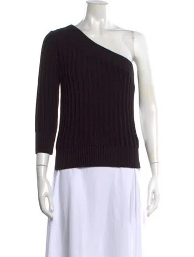Pre-owned Frame One-shoulder Sweater In Black