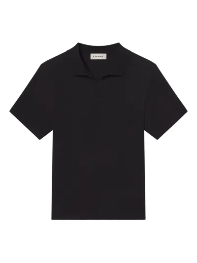 Frame Open-collar T-shirt In Black