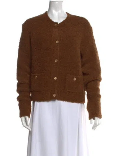 Pre-owned Frame Open Front Sweater In Brown