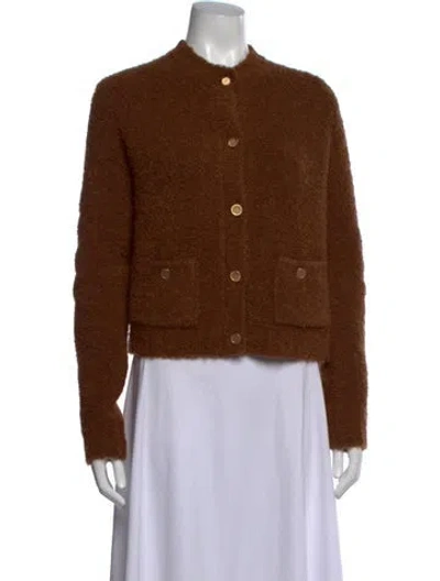 Pre-owned Frame Open Front Sweater In Brown