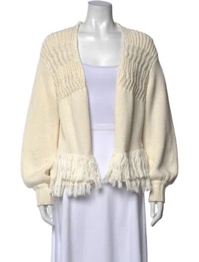 Pre-owned Frame Open Front Sweater In White