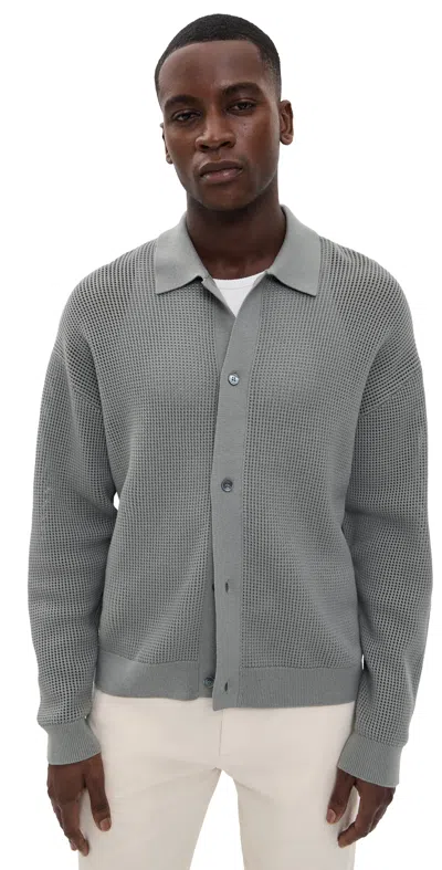 Frame Open Knit Cardigan Cloud Grey