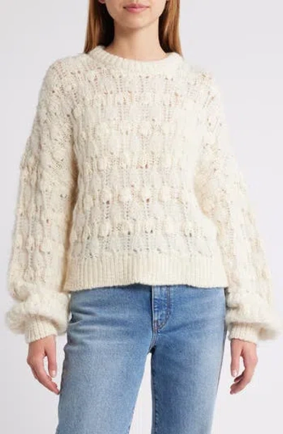FRAME FRAME OPEN STITCH ALPACA BLEND CREWNECK SWEATER