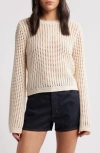 Frame The Crochet Crewneck Sweater In Alabaster