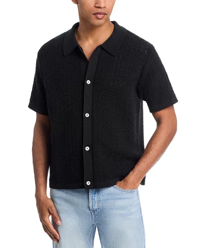 Frame Open Stitch Cardigan In Black