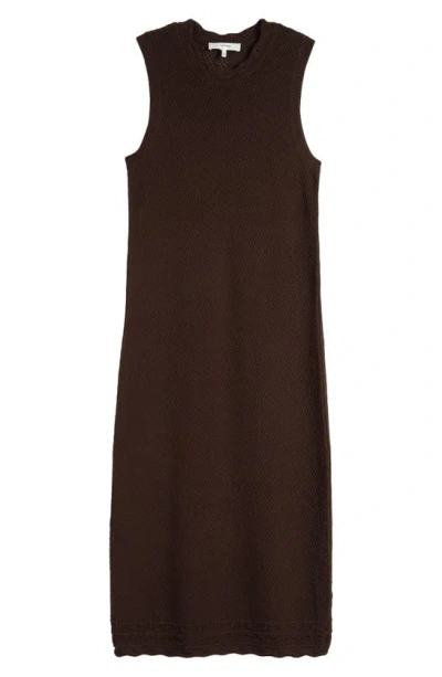 Frame Open Stitch Sleeveless Dress In Chocolate