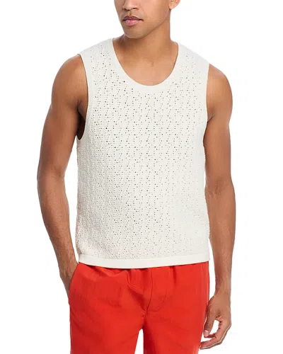 Frame Open Stitch Tank In White