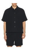 Frame Open Weave Shirt In Black