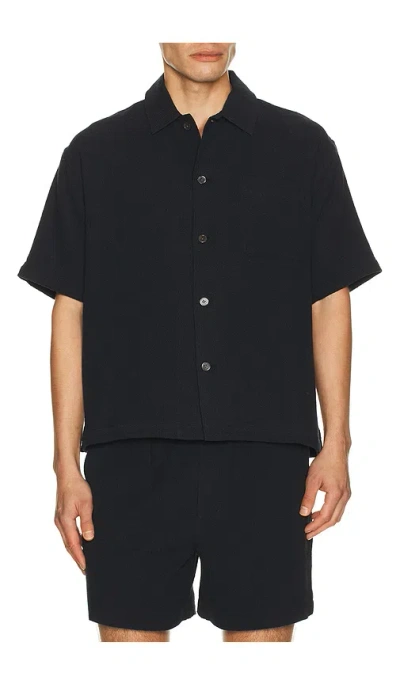Frame Open Weave Shirt In Black
