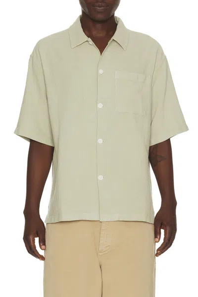Frame Open Weave Short Sleeve Shirt In Neutral