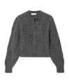 Frame Textured Stitch Wool Cardigan In Black