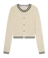Frame Openwork Knit Cardigan In Brown