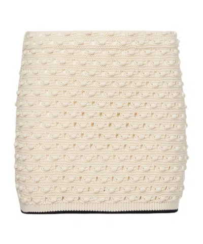 Frame Openwork Knit Skirt In White