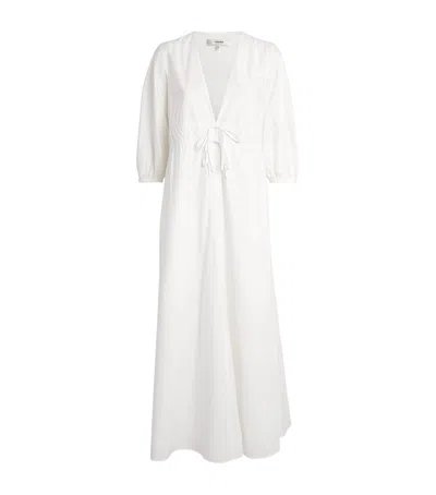 Frame Organic Cotton The Cinched Midi Dress In White